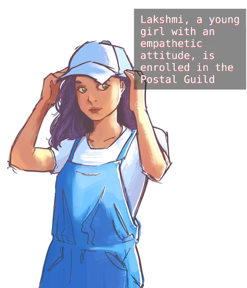 Concept art of Lakshmi, the protagonist